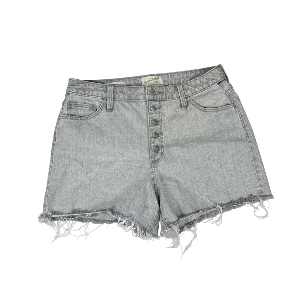 Womens Midi Denim Shorts Size 12/31R Universal Thread Vintage Gray Boho Grunge